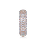 Priya Round Moissanite Domed Pavé Eternity Band in 18K rose gold plating, front view