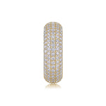 Priya Round Moissanite Domed Pavé Eternity Band in 18K yellow gold plating, front view