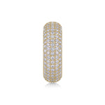 Priya Round Moissanite Domed Pavé Eternity Band in 18K yellow gold plating, front view