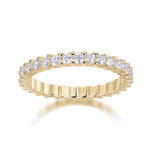 Rae Round Moissanite Prong Eternity Band in 18K yellow gold plating, front view