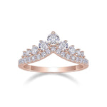 Regina Moissanite Crown Contour Wedding Band in 18K rose gold plating, front view