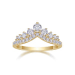 Regina Moissanite Crown Contour Wedding Band in 18K yellow gold plating, front view
