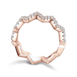Rhea Moissanite Pavé Zigzag Ring in 18K rose gold plating