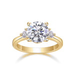 Riley Round Moissanite Side Stone Engagement Ring, front view