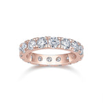 Sabrina Round Moissanite Full Eternity Band in 18K rose gold plating, front view
