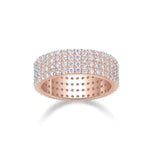 Shelby Round Moissanite Four Row Pavé Eternity Band, front view