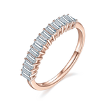Sloane Baguette Moissanite Half Eternity Band in 18K rose gold plating