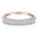 Sloane Baguette Moissanite Half Eternity Band, front view