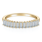 Sloane Baguette Moissanite Half Eternity Band, front view