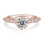 Sonia Round Moissanite Vine Pavé Engagement Ring, front view