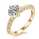 Sonia Round Moissanite Vine Pavé Engagement Ring in 18K yellow gold plating