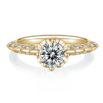 Sonia Round Moissanite Vine Pavé Engagement Ring, front view