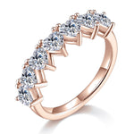 Talia Heart Moissanite Half Eternity Band in 18K rose gold plating