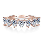 Talia Heart Moissanite Half Eternity Band, front view