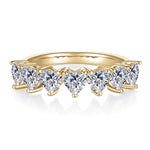 Talia Heart Moissanite Half Eternity Band, front view