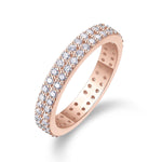 Tamara Round Moissanite Double Row Eternity Band in 18K rose gold plating