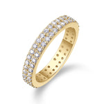 Tamara Round Moissanite Double Row Eternity Band in 18K yellow gold plating