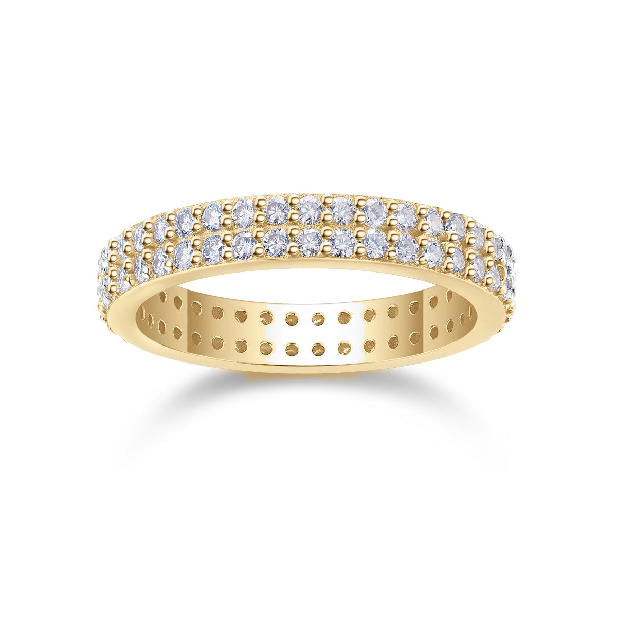 Tamara Round Moissanite Double Row Eternity Band, front view