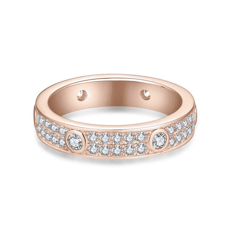 Tessa Round Moissanite Pavé Eternity Band, front view