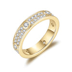 Tessa Round Moissanite Pavé Eternity Band in 18K yellow gold plating