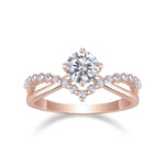 Tori Round Moissanite Twist Engagement Ring, front view