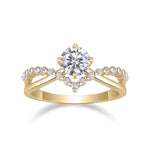Tori Round Moissanite Twist Engagement Ring, front view