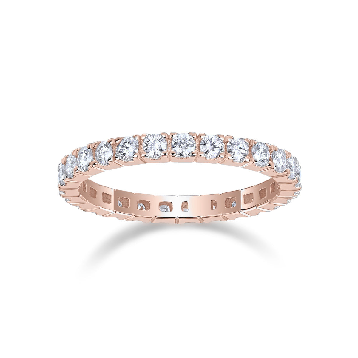 Una Round Moissanite Eternity Band, front view