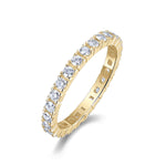 Una Round Moissanite Eternity Band in 18K yellow gold plating