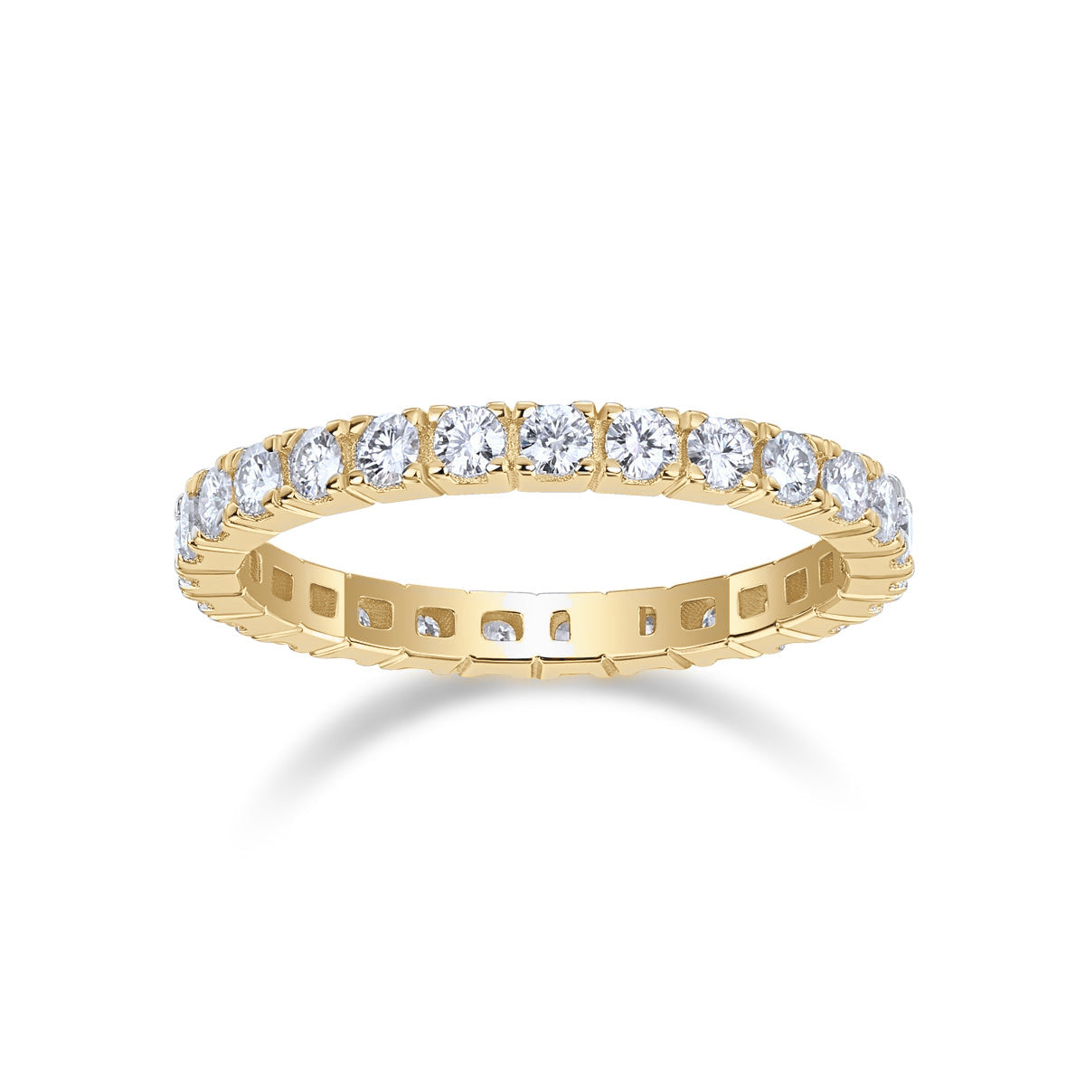 Una Round Moissanite Eternity Band, front view
