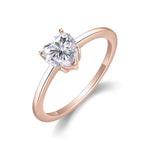 Valentina Heart Moissanite Solitaire Engagement Ring in 18K rose gold plating