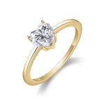 Valentina Heart Moissanite Solitaire Engagement Ring in 18K yellow gold plating