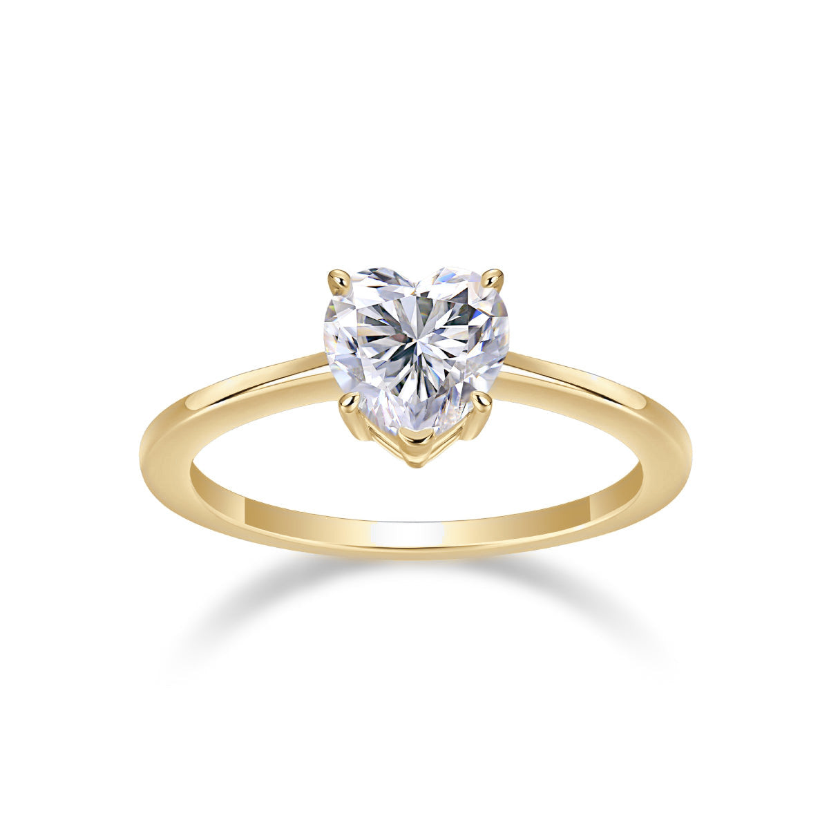 Valentina Heart Moissanite Solitaire Engagement Ring, front view