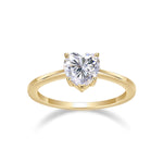 Valentina Heart Moissanite Solitaire Engagement Ring, front view