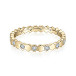 Willa Round Moissanite Stackable Eternity Band in 18K yellow gold plating, front view