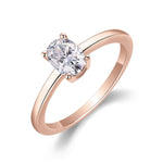 Willow Oval Moissanite Solitaire Engagement Ring in 18K rose gold plating