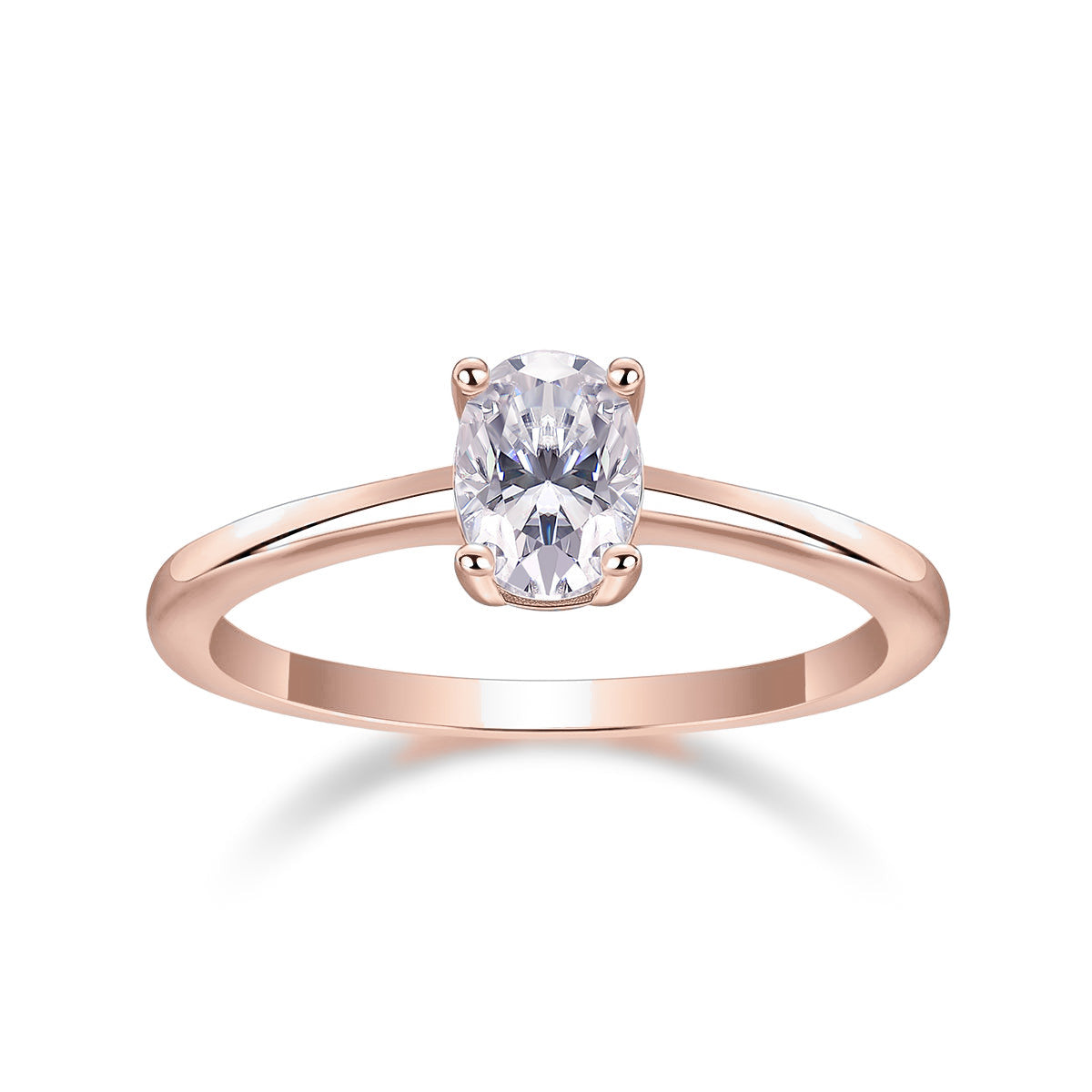 Willow Oval Moissanite Solitaire Engagement Ring, front view