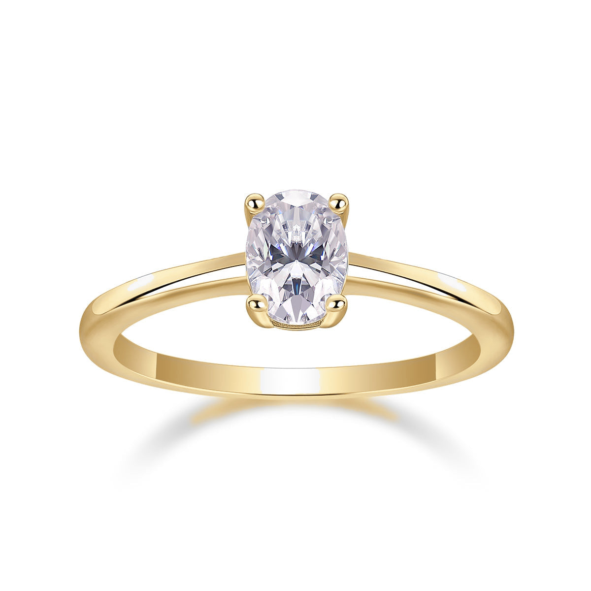 Willow Oval Moissanite Solitaire Engagement Ring, front view
