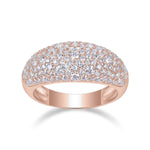 Wren Moissanite Pavé Dome Ring in 18K rose gold plating, front view