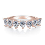 Yara Heart Moissanite Half Eternity Band, front view