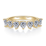 Yara Heart Moissanite Half Eternity Band, front view
