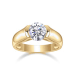 Yasmin Round Moissanite Half Bezel Engagement Ring, front view