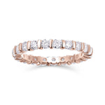 Yvonne Round Moissanite Bar Set Eternity Band, front view
