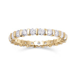 Yvonne Round Moissanite Bar Set Eternity Band, front view